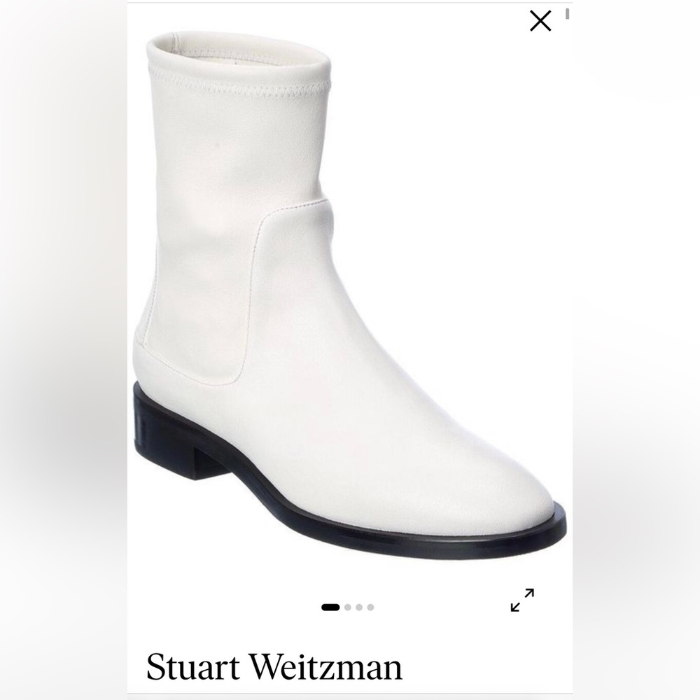 Stuart weitzman white sock bootie